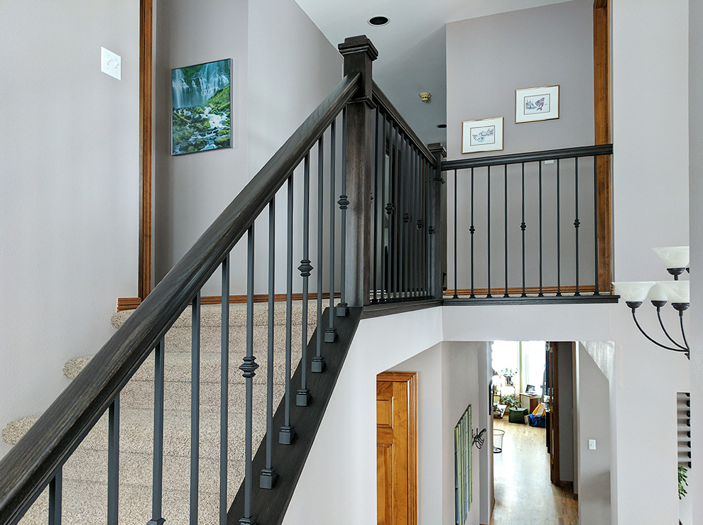 repainted black stair railing