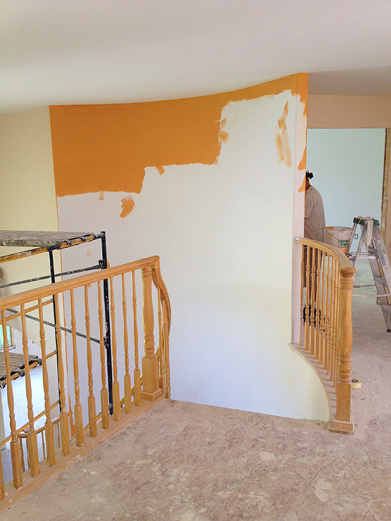 repainted stairwell during