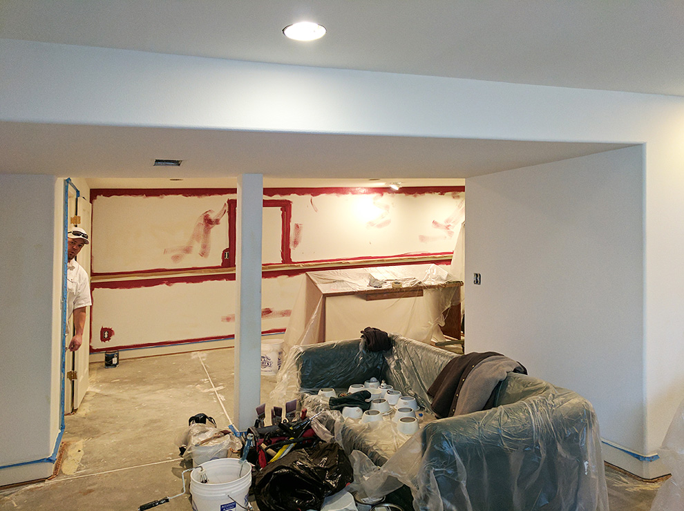 basement renovation before photo