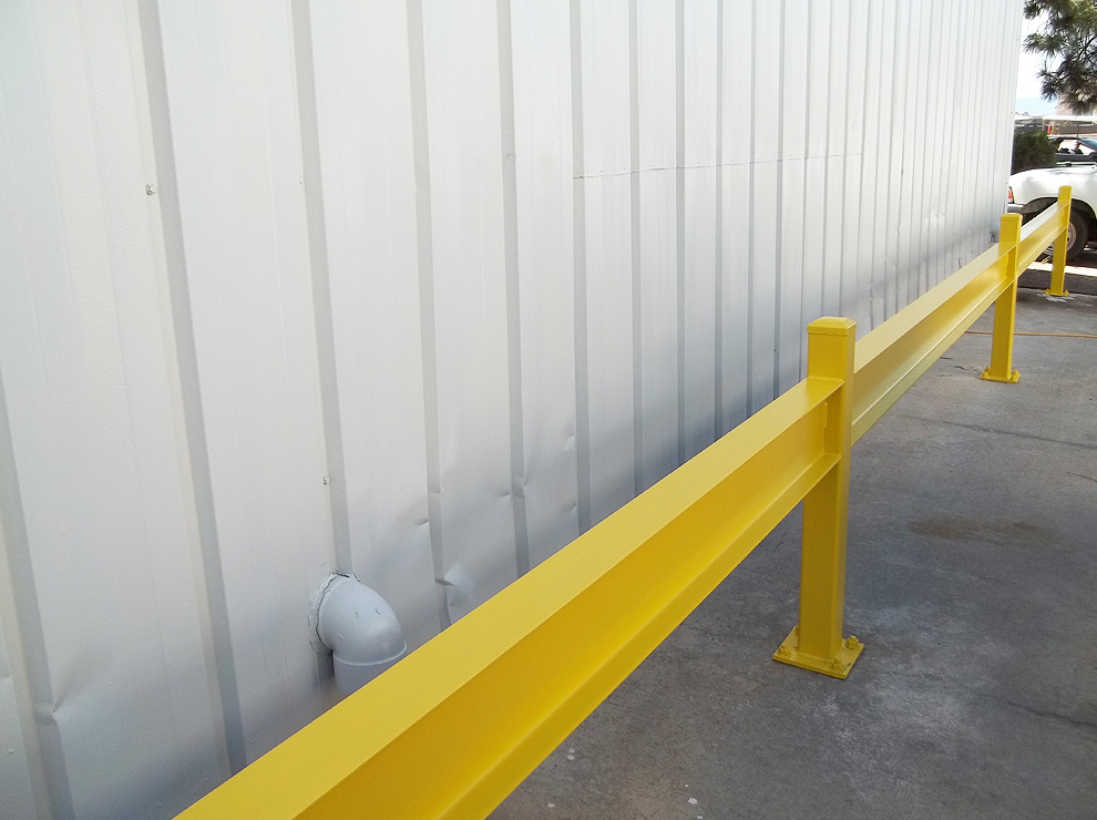 repainted yellow safety rail